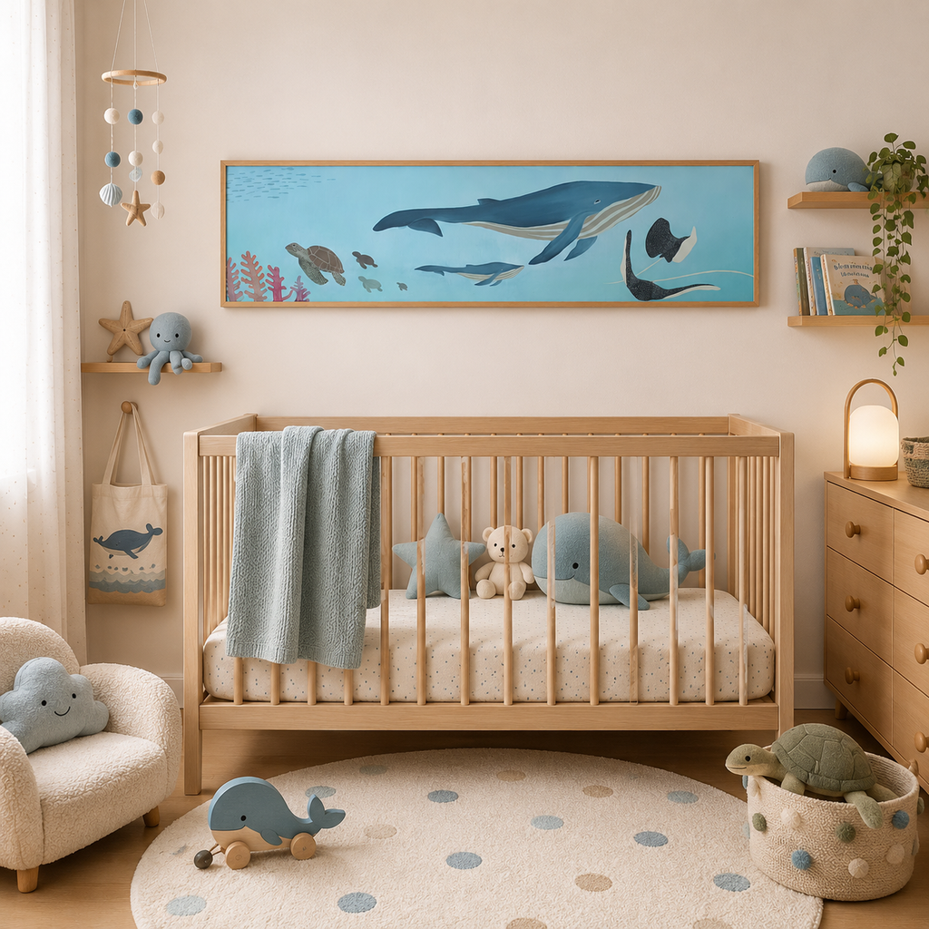 🐋 Tableau personnalisé – Chambre de bébé ou d'enfant 🩵