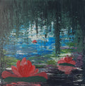 Peinture originale à l acrylique "Nuit des Nymphéas"